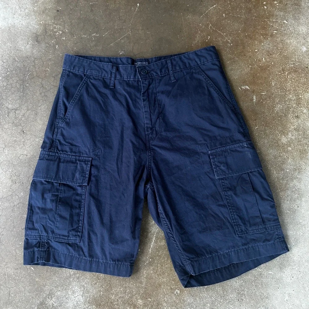 Levi's Cargo Shorts Mens W30 Navy Blue Ripstop Cotton Multi-Pocket Casual